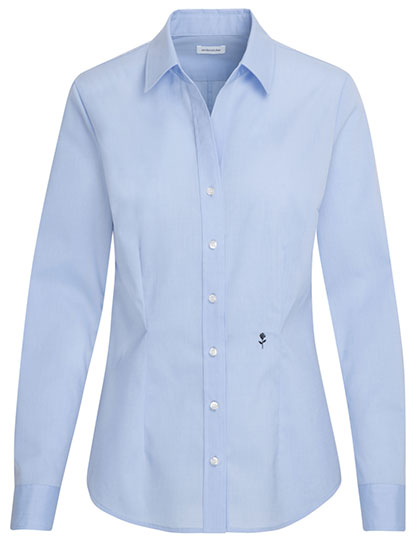Bügelfrei Slim Fit-Bluse mit Kentkragen