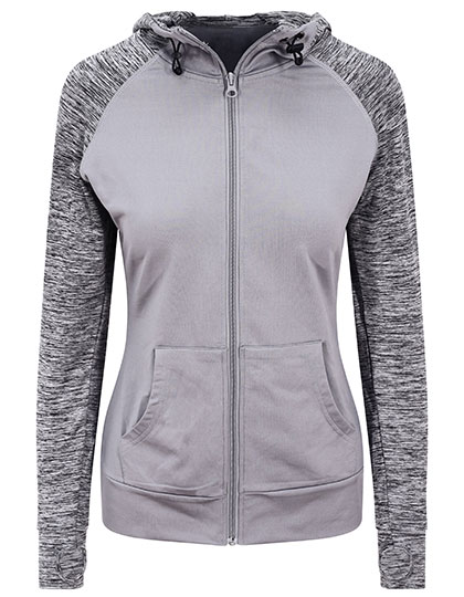 Schnell trocknender Damen Slim Fit Kontrast-Zip-Hoodie