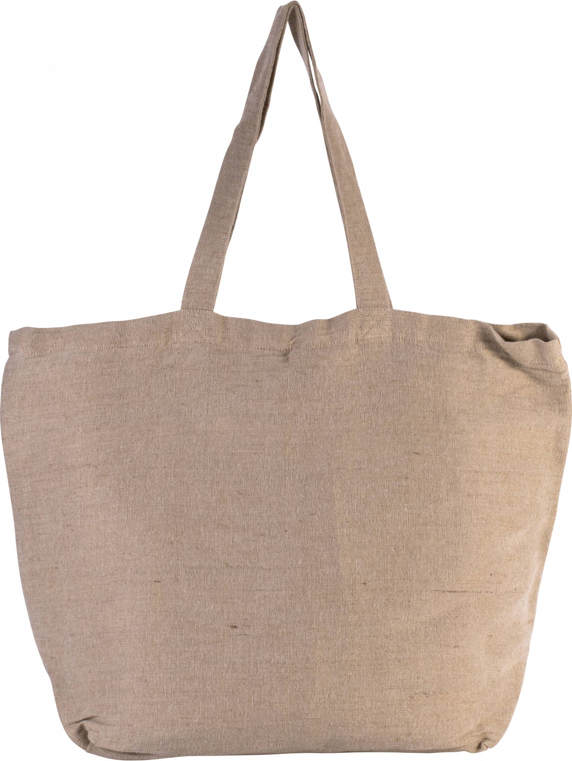Große Jute-Baumwoll-Tasche mit Innenfutter - Natural