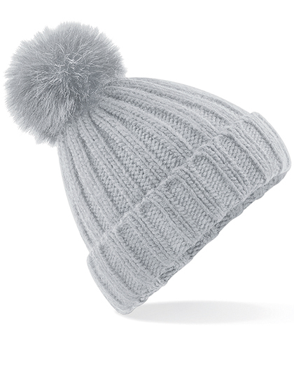 Strickmütze mit Kunstfell-Bommel