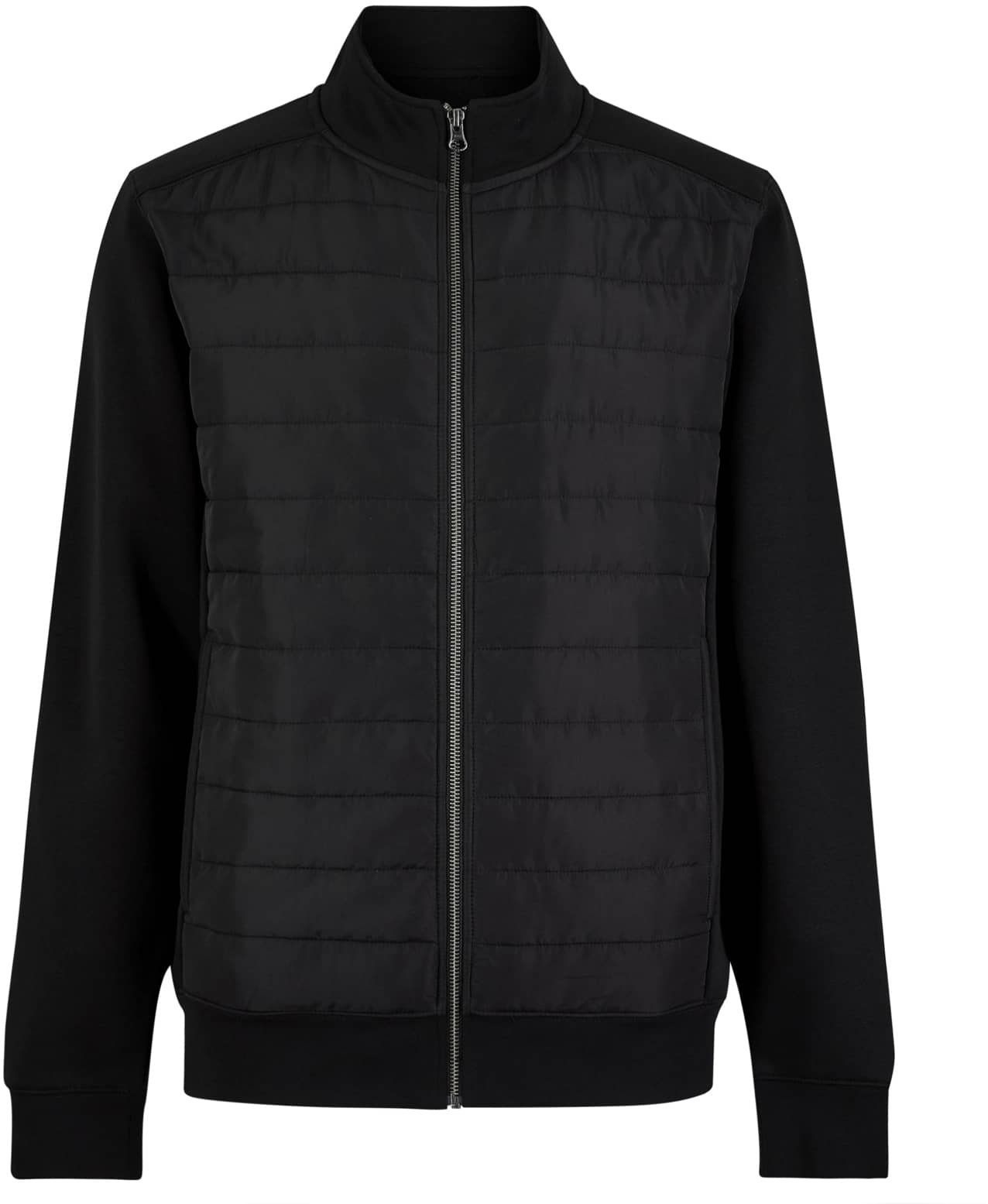 Regular Fit Quilted Full Zip Sweatshirt