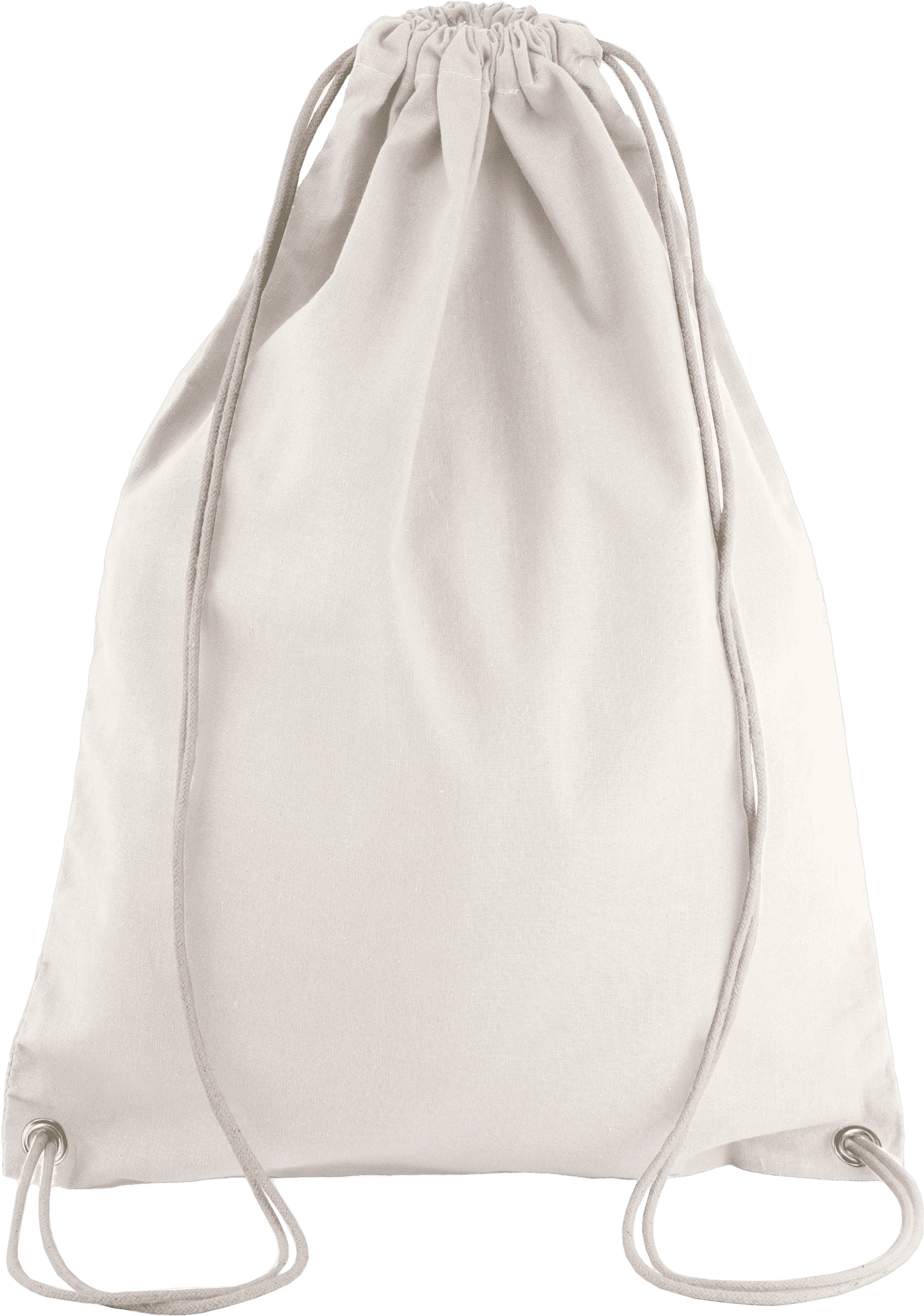 Baumwoll-Rucksack mit weißer Kordel - naturfarbend