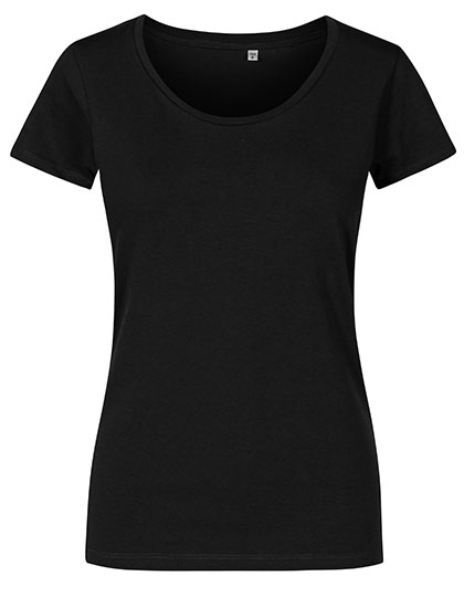 Schmal geschnittenes leichtes Damen-T-Shirt mit Scoop-Ausschnitt