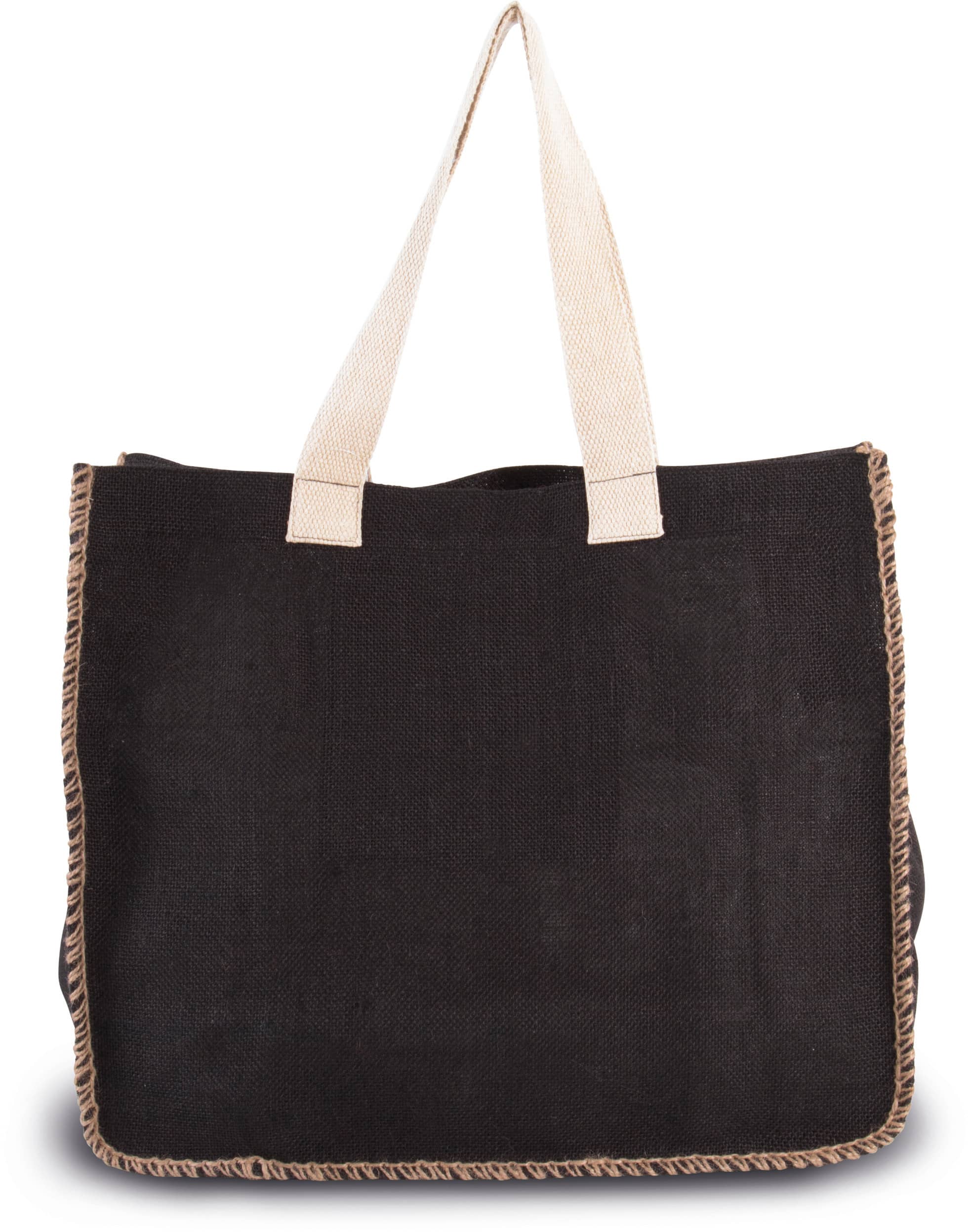 Jutetasche mit Kontrastnähten