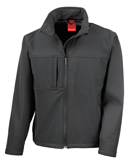 3-lagige klassische Herren-Softshelljacke mit Brusttasche - 8.000 mm