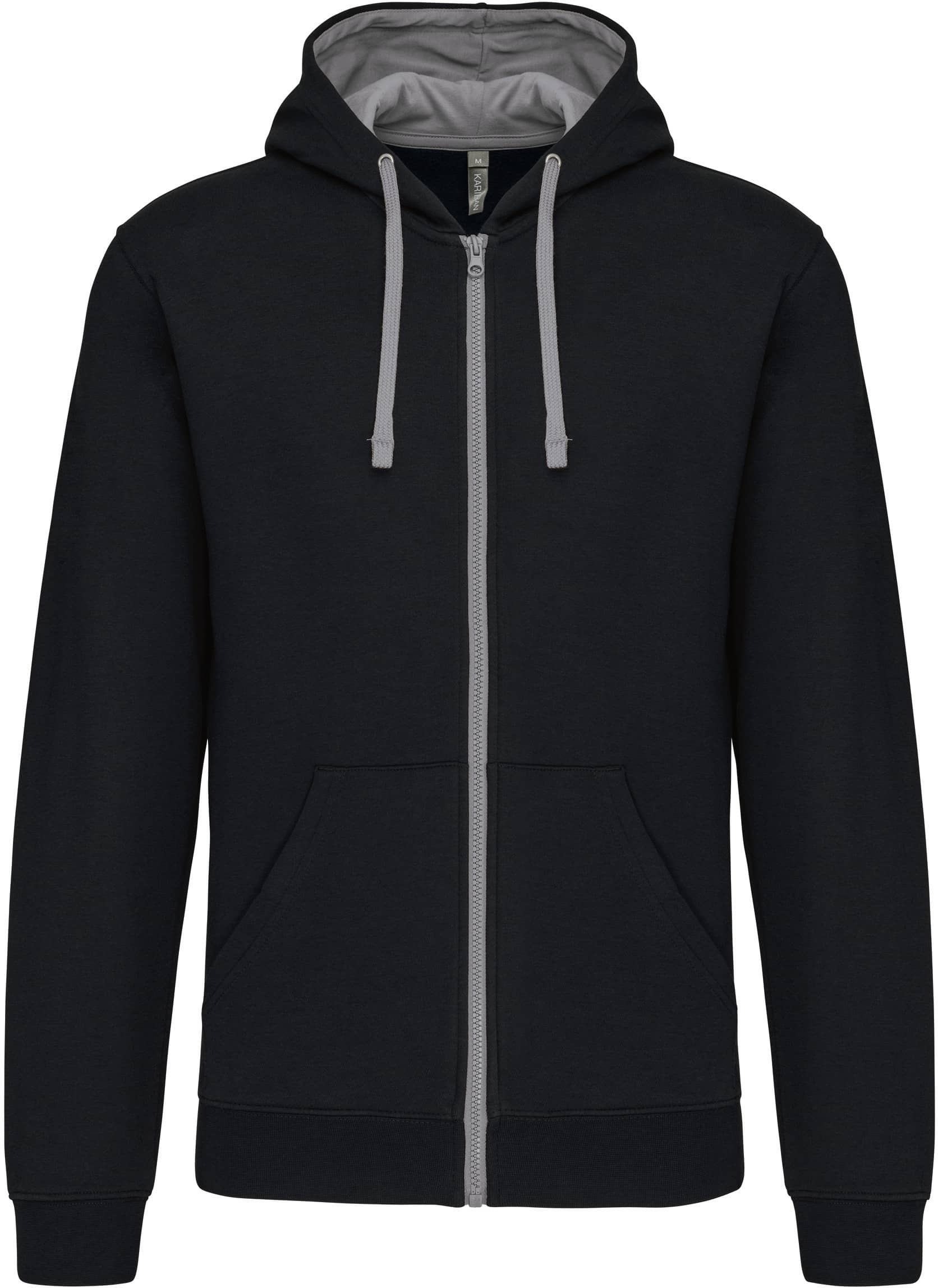 Herren-Kapuzensweatshirt Bicolor mit Reißverschluss