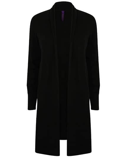 Lose fallende lang geschnittene Damen-Strickjacke