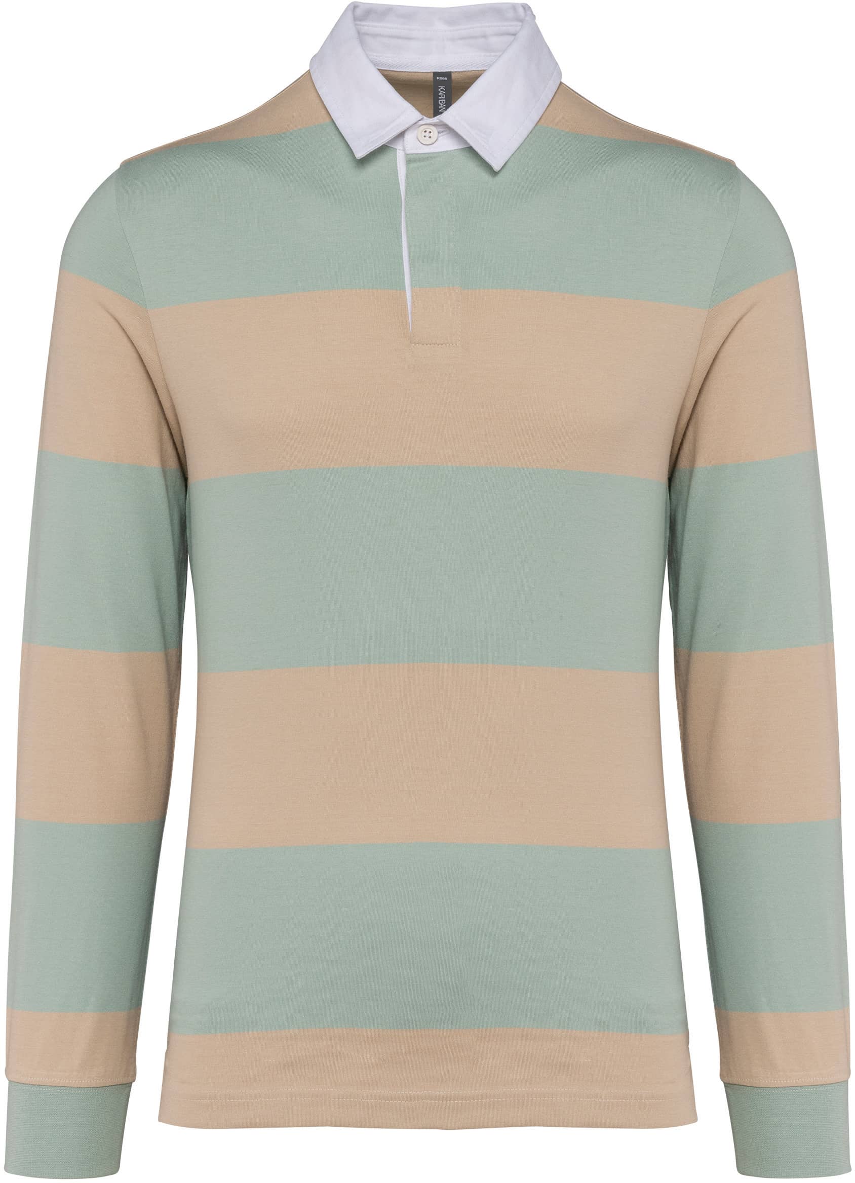 Gestreiftes Polohemd mit langen Ärmeln, Unisex