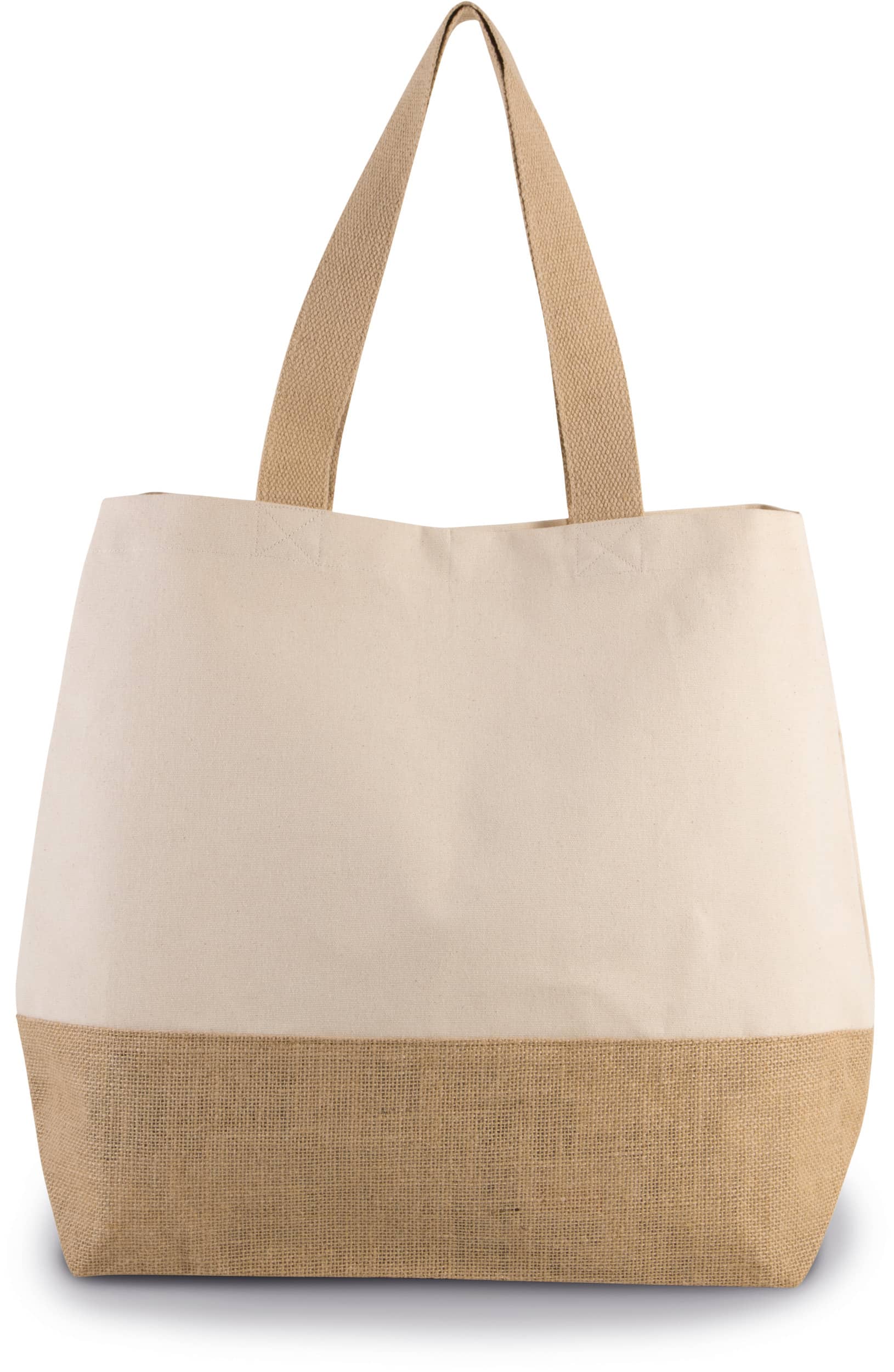 Baumwolltuch-Jute-Shoppingtasche - Natur