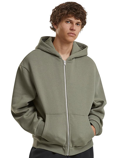 Oversized Unisex-Zip-Hoodie mit überschnittenen Schultern