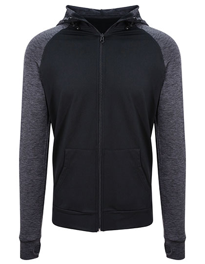 Schnell trocknender Herren Slim Fit Kontrast-Zip-Hoodie