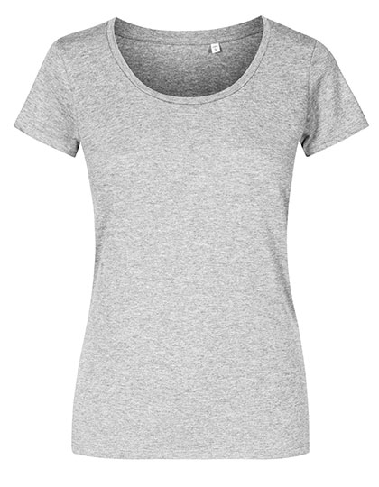 Schmal geschnittenes leichtes Damen-T-Shirt mit Scoop-Ausschnitt