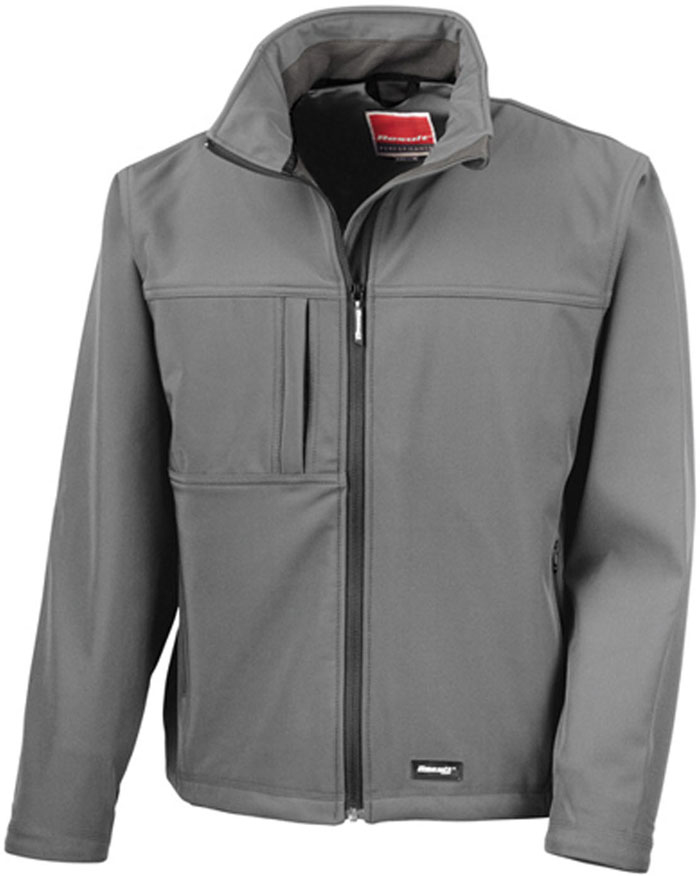 3-lagige klassische Herren-Softshelljacke mit Brusttasche - 8.000 mm