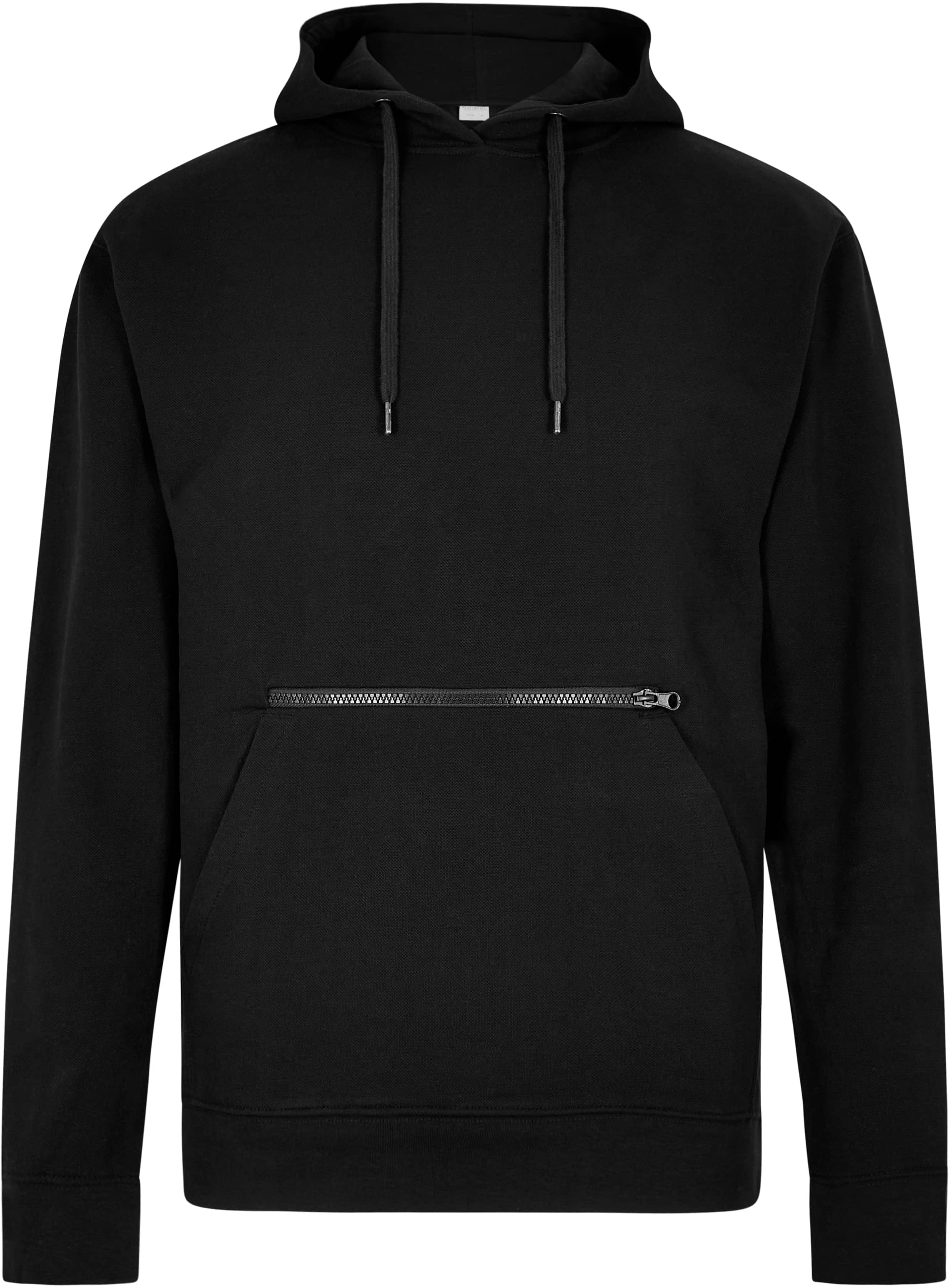 Regular Fit Pique Hoodie with Zipped Pocket