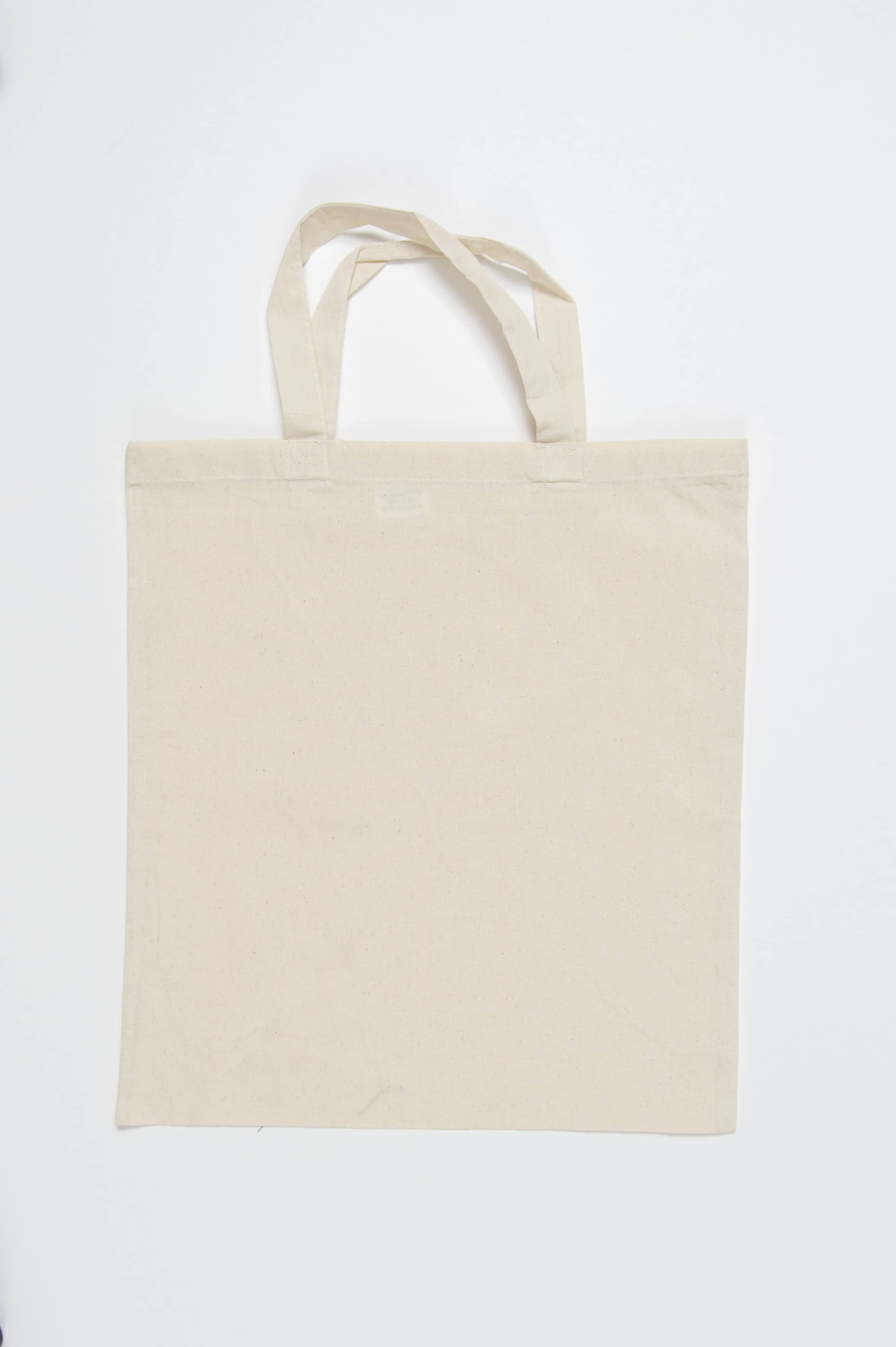 Cotton Bag Natural Short Handles