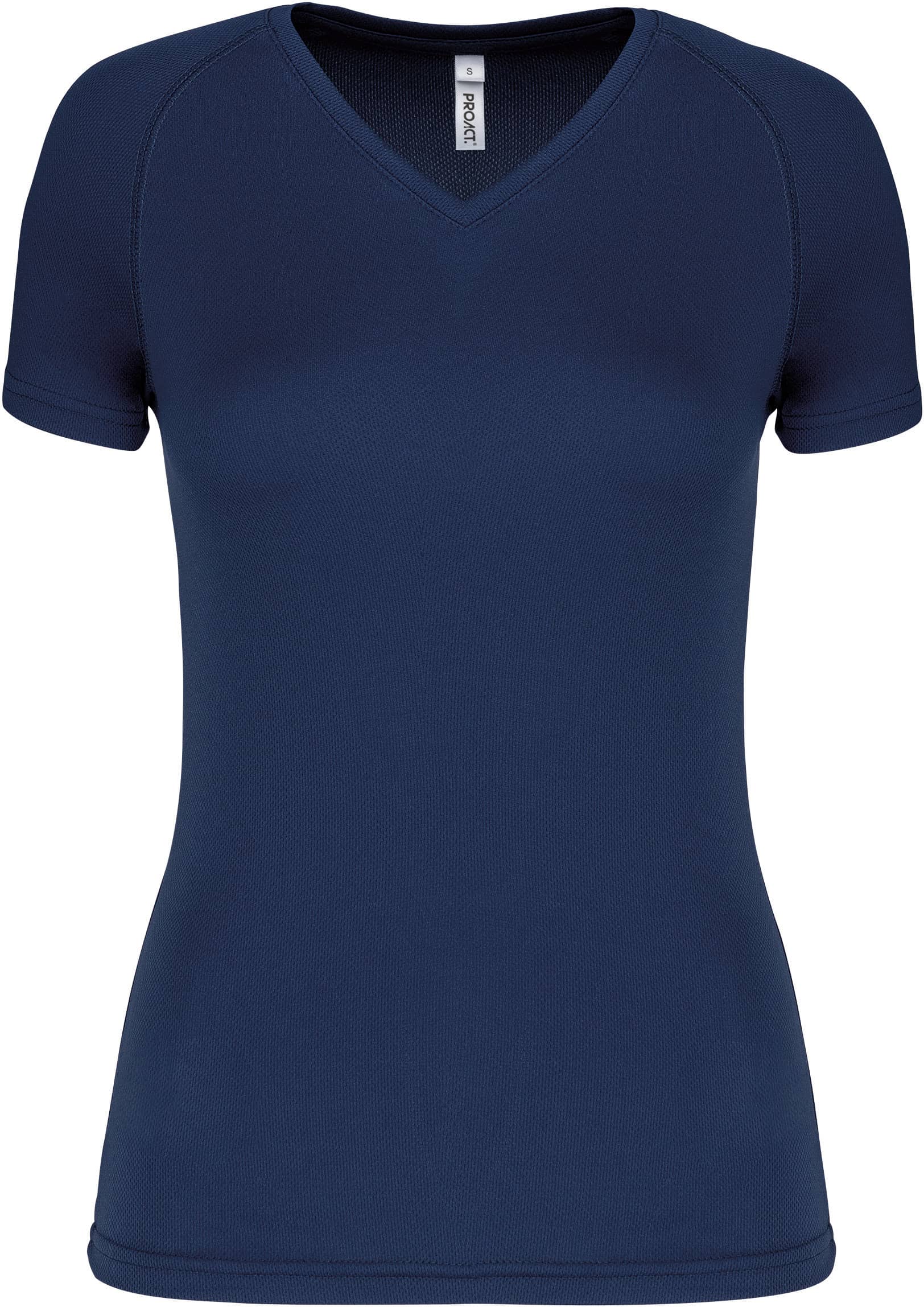 Damen Kurzarm-Sportshirt mit V-Ausschnitt