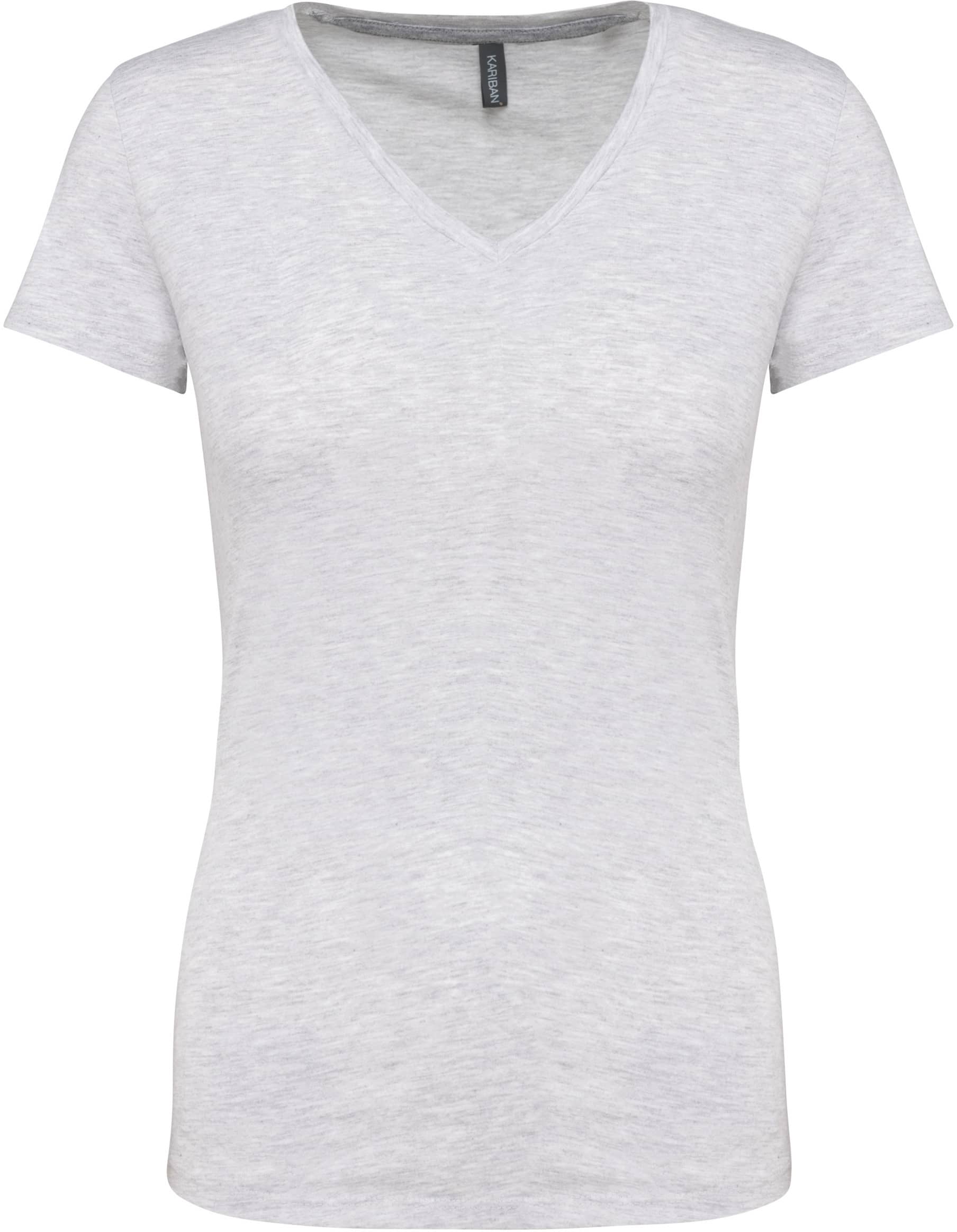 Ladies` Short-sleeved V-Neck T-Shirt