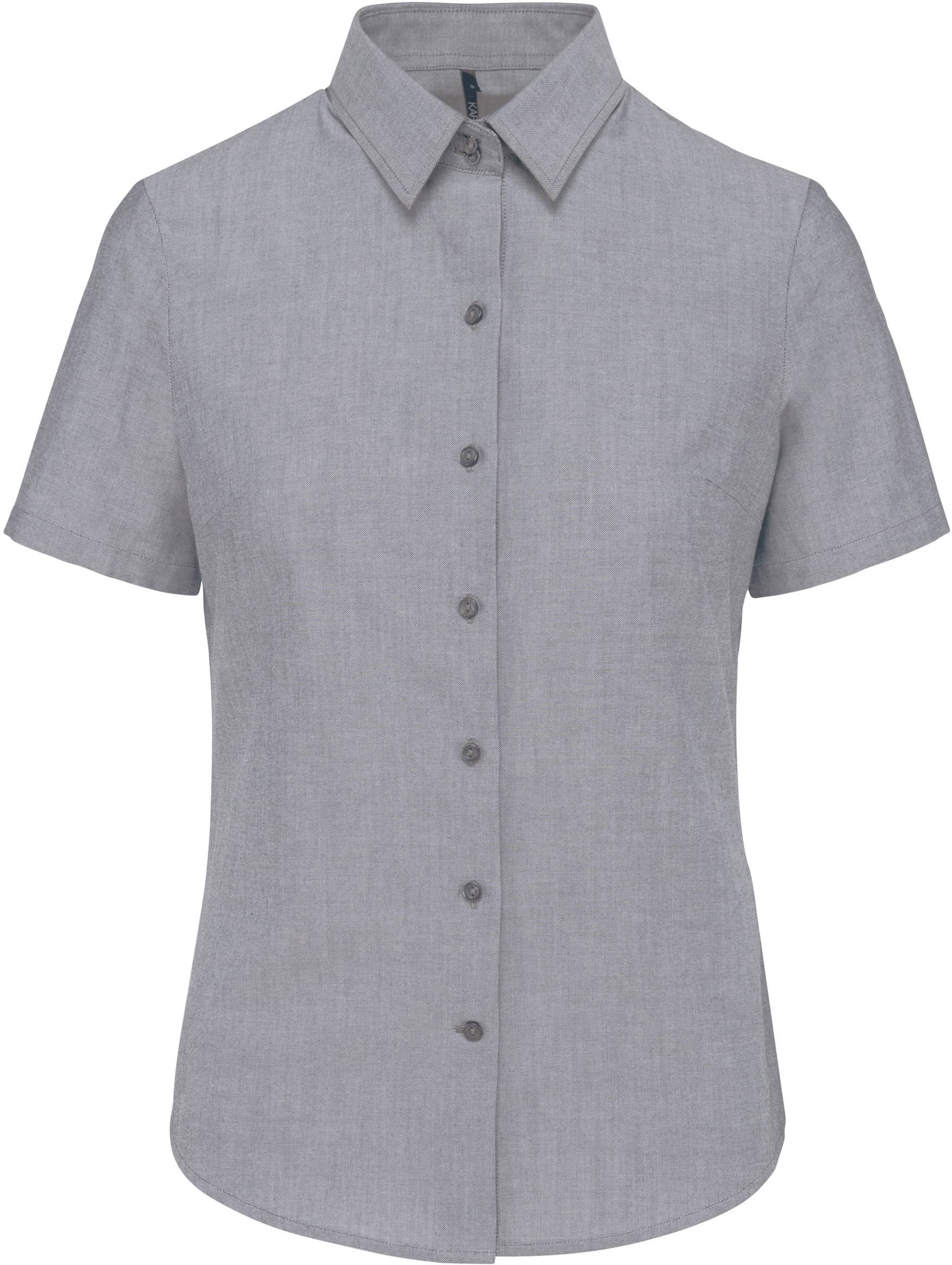 Damen Oxford Kurzarmbluse