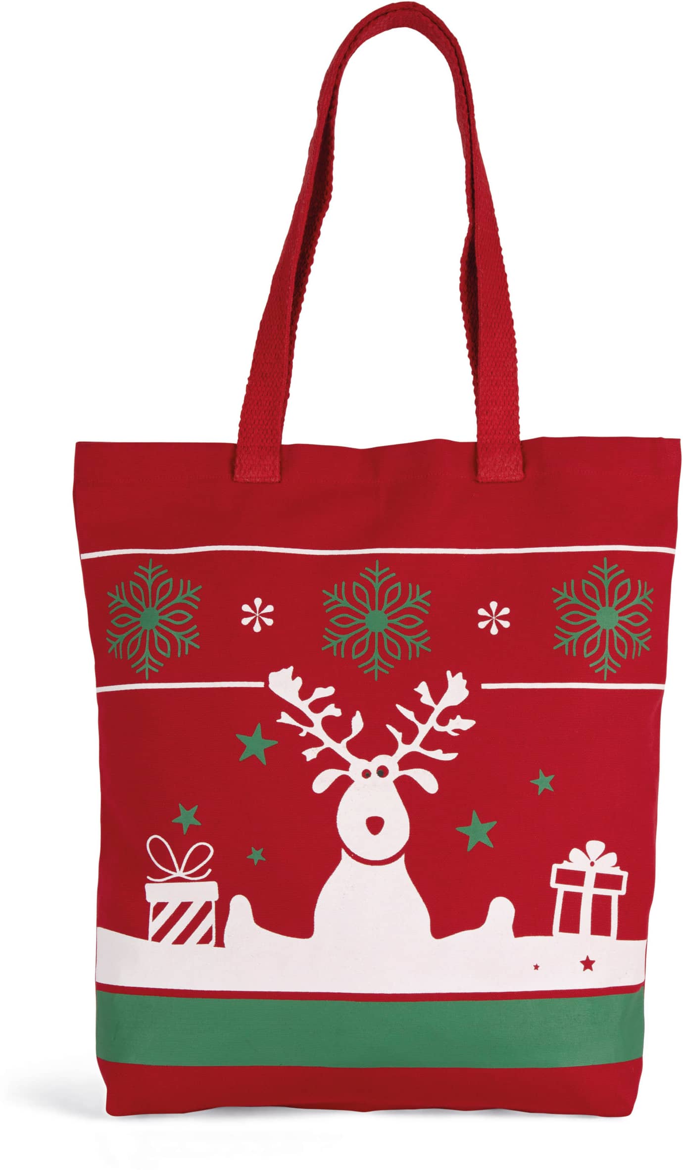 Einkaufstasche mit Weihnachtsmotiven - farbig