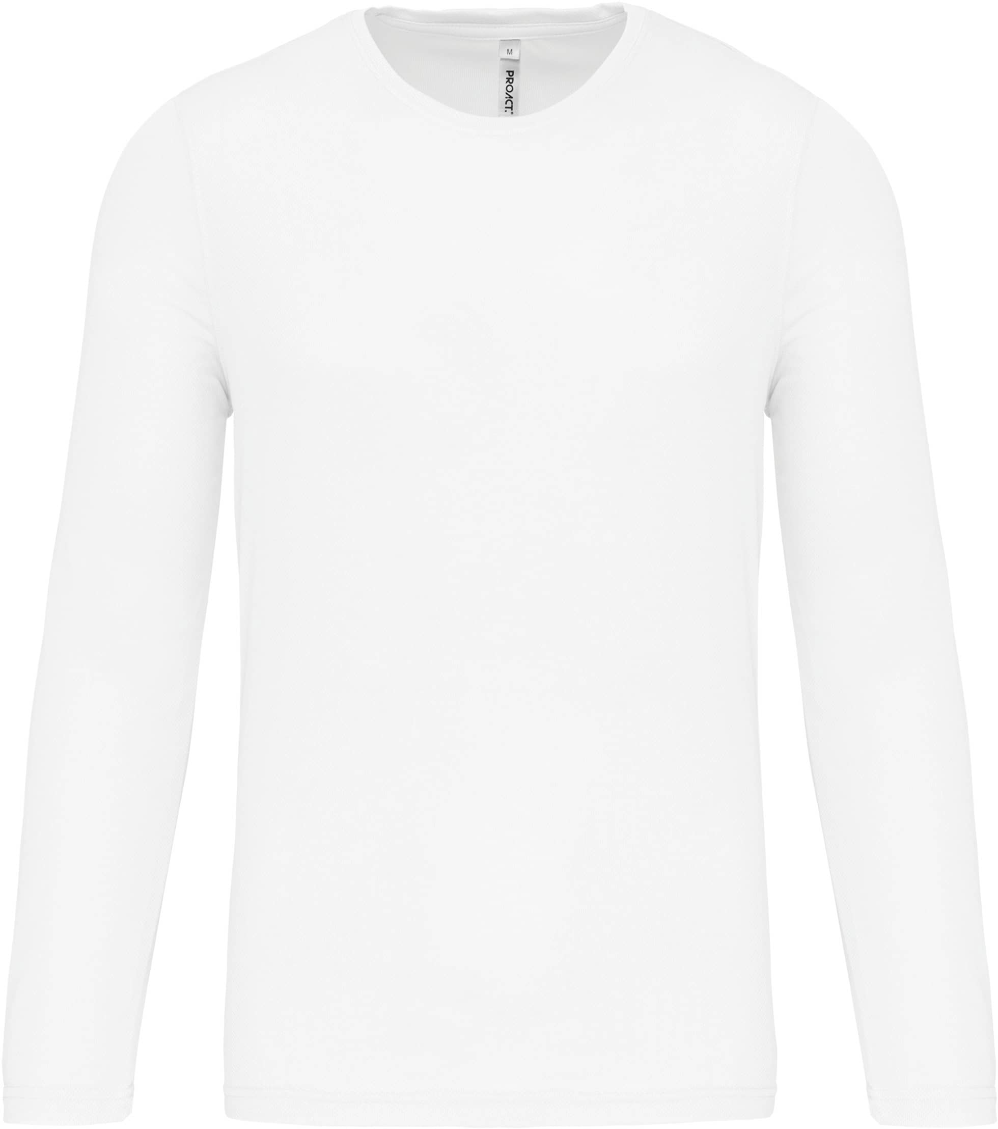 Herren Basic Sport Funktionsshirt Langarm - White