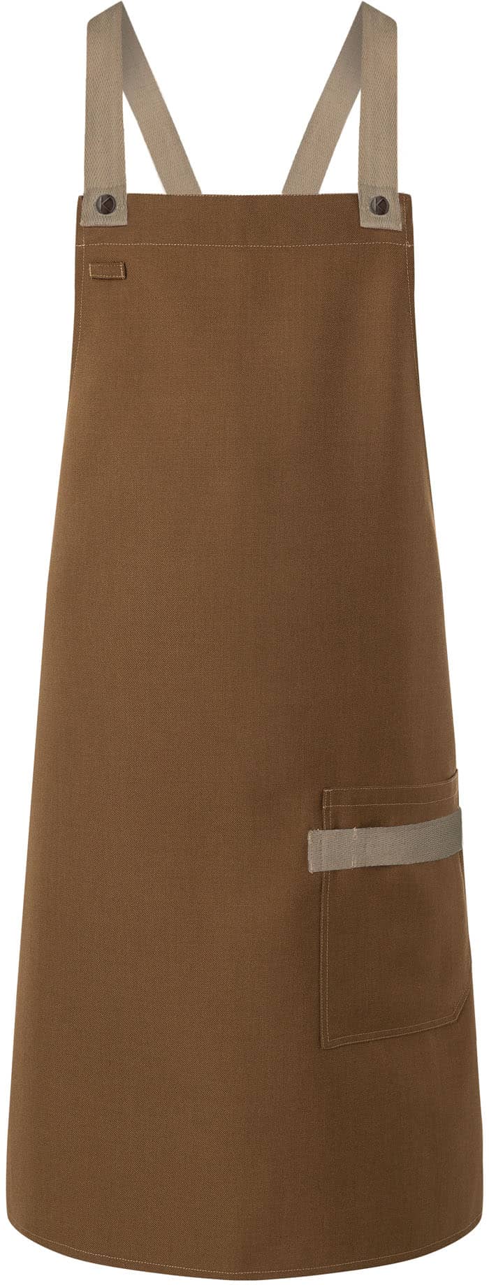 Latzschürze Urban-Look mit Kreuzbändern und Tasche