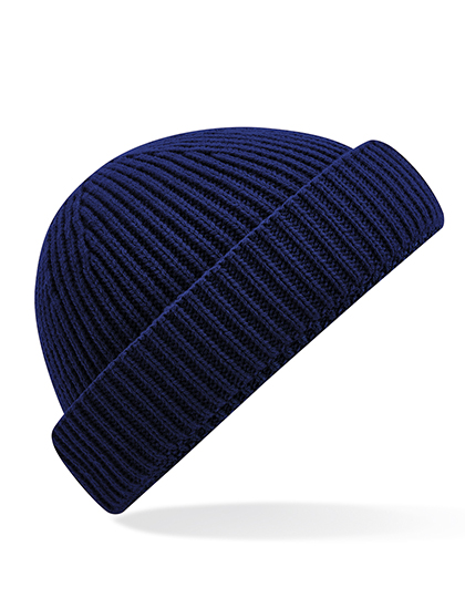 Recycelter Grob-Ripp Beanie im Hafenarbeiter-Stil