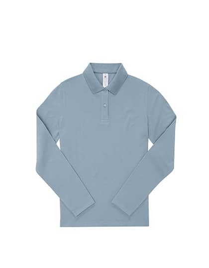 Schweres Damen Langarm-Poloshirt aus nachhaltigerer Baumwolle