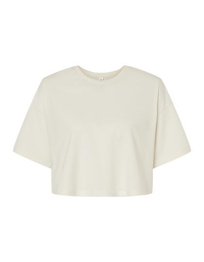 Damen Cropped T-Shirt mit übergroßen Ärmeln