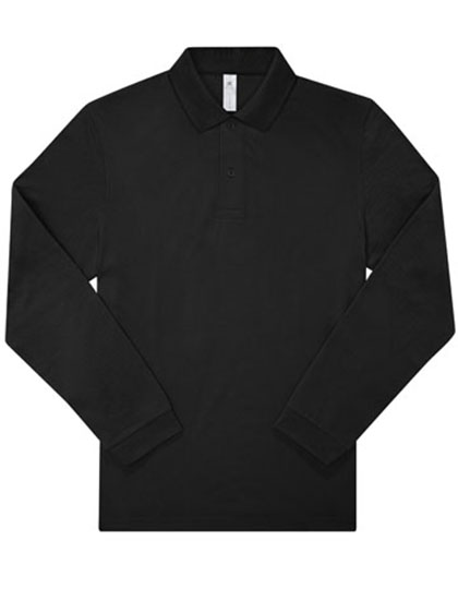 Schweres Unisex Langarm-Poloshirt aus nachhaltigerer Baumwolle