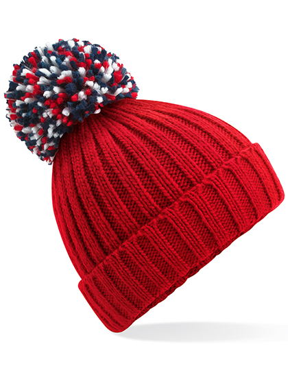 Strickmütze mit übergroßem Bommel