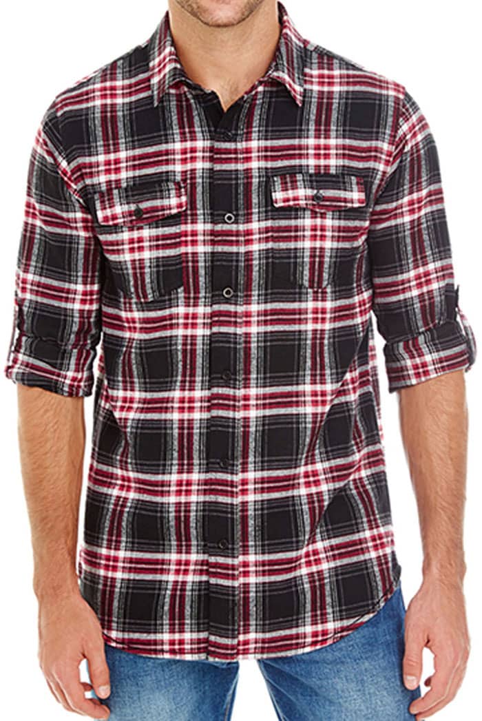 Woven Plaid Flannel Shirt