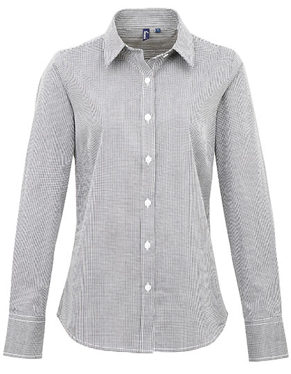 Women´s Microcheck (Gingham) Long Sleeve Cotton Shirt