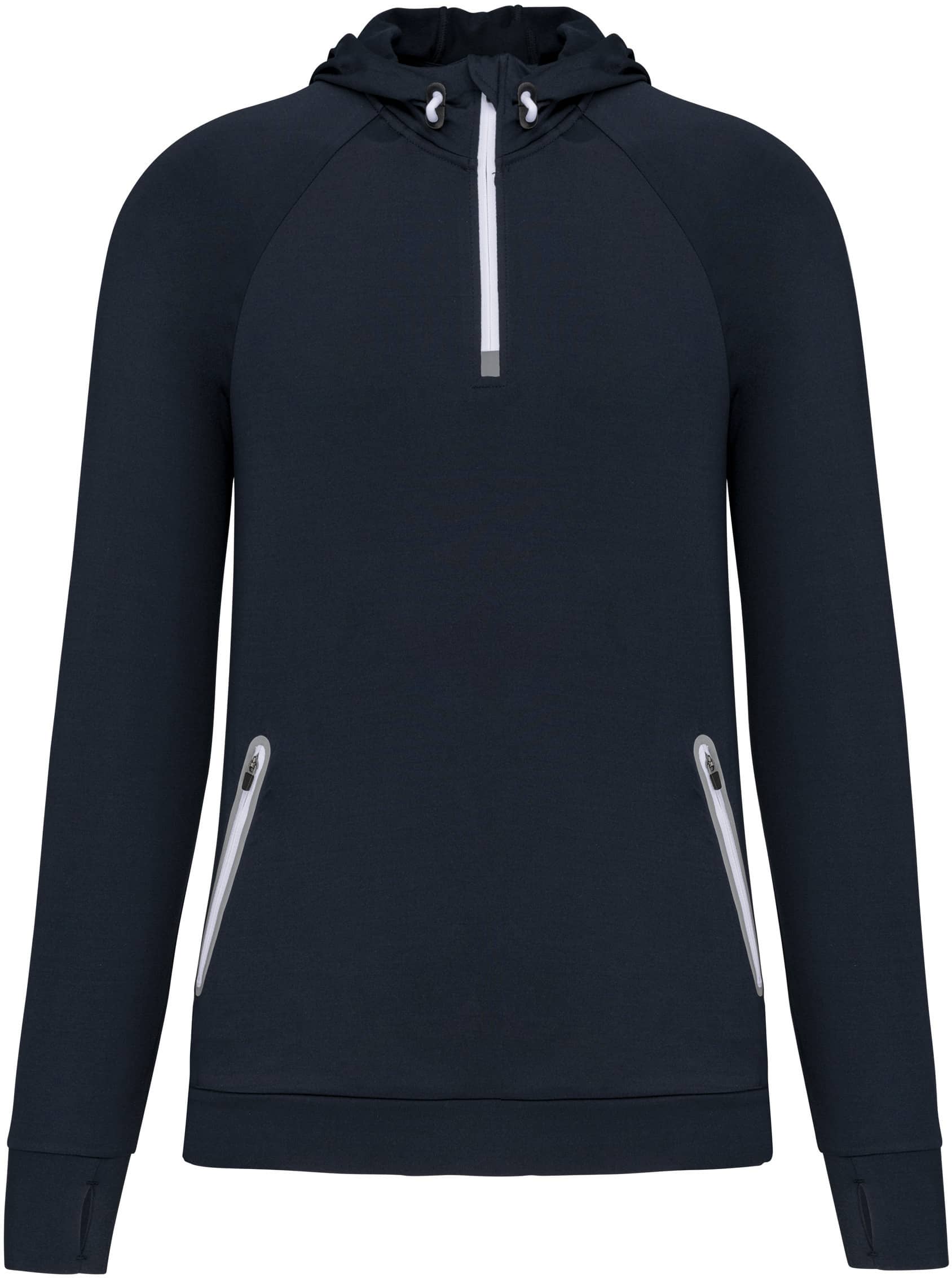 Kapuzen-Sweatshirt 1/4 Sport-Reißverschluss Unisex