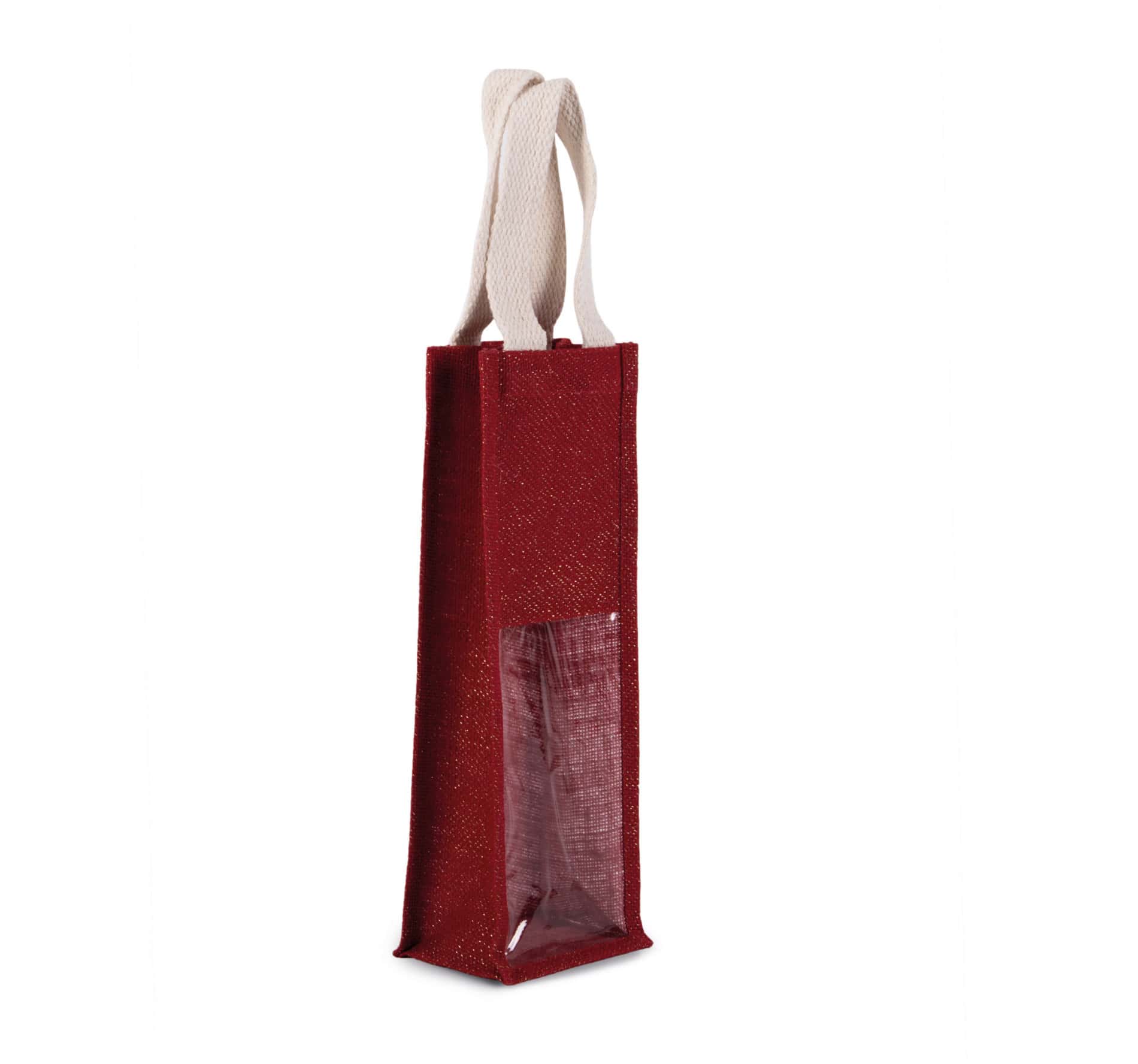 Jute-Flaschenbeutel - Black/Silver - Cherry/Gold - 1 Flasche