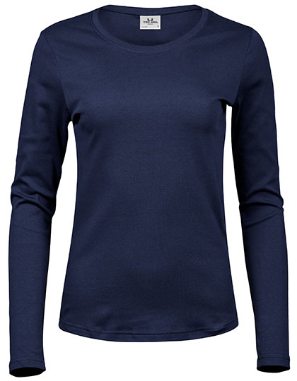 Schmal geschnittenes Damen Interlock-Longsleeve aus Bio-Baumwolle