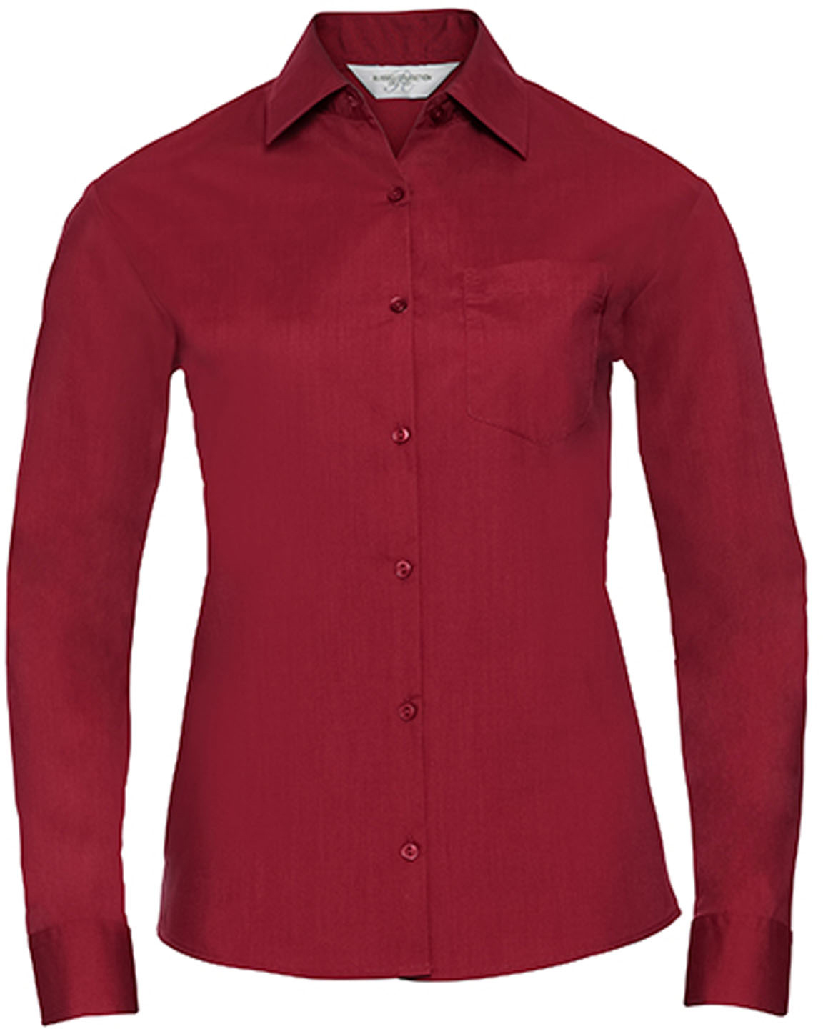 Reguläre Popelinebluse aus Mischgewebe