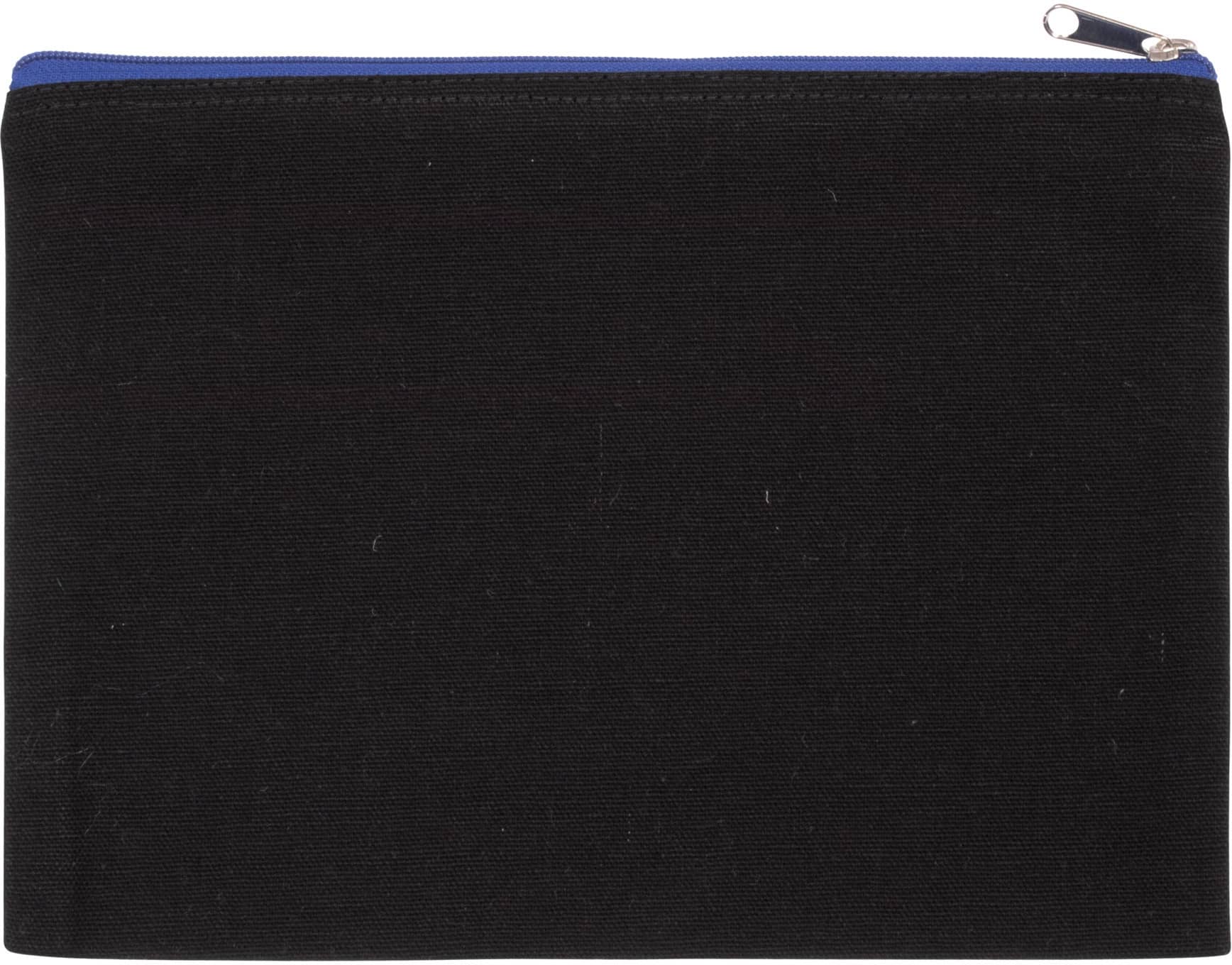 Etui aus Baumwollcanvas - Groß - Black-Royal Blue