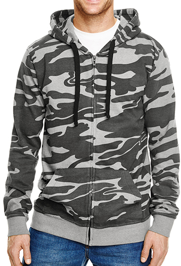Full Zip Camo Hooded Sweat Jacket