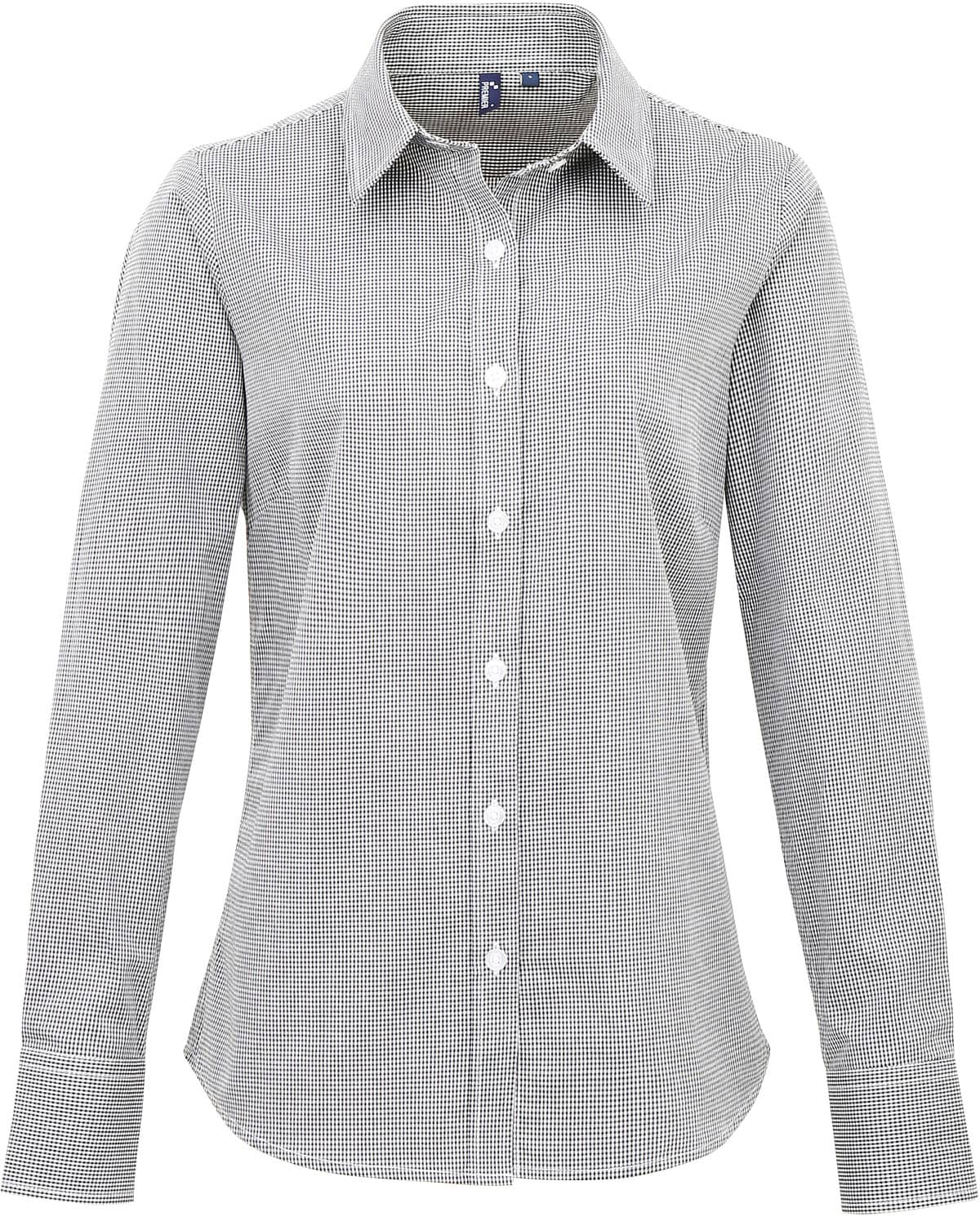 Women´s Microcheck (Gingham) Long Sleeve Cotton Shirt