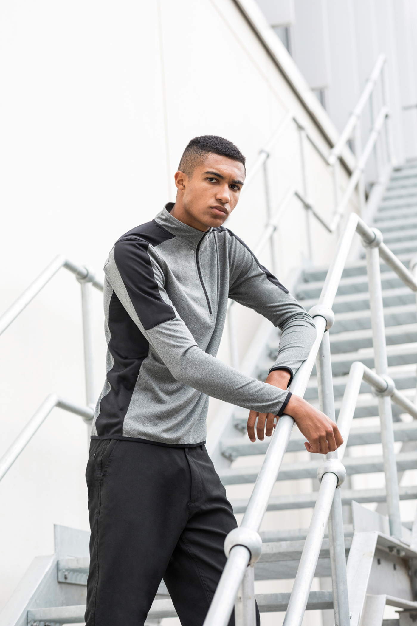 Adults 1/4 Zip Midlayer With Contrast Panelling