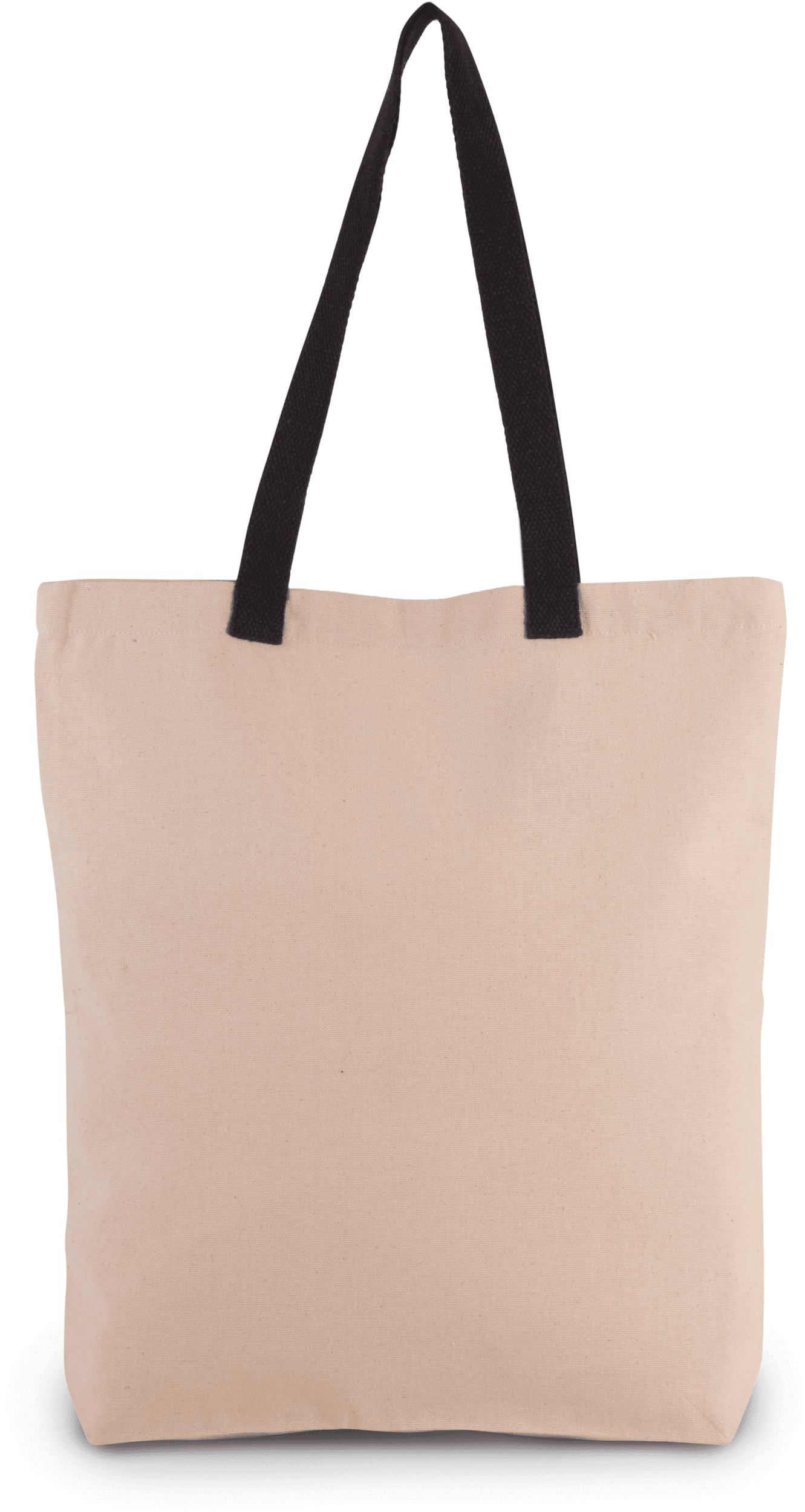 Shoppingtasche mit Seitenfalte und kontrastfarbenem Griff