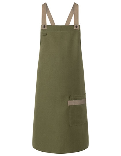 Latzschürze "Urban-Look" mit Kontrastbändern und Tasche