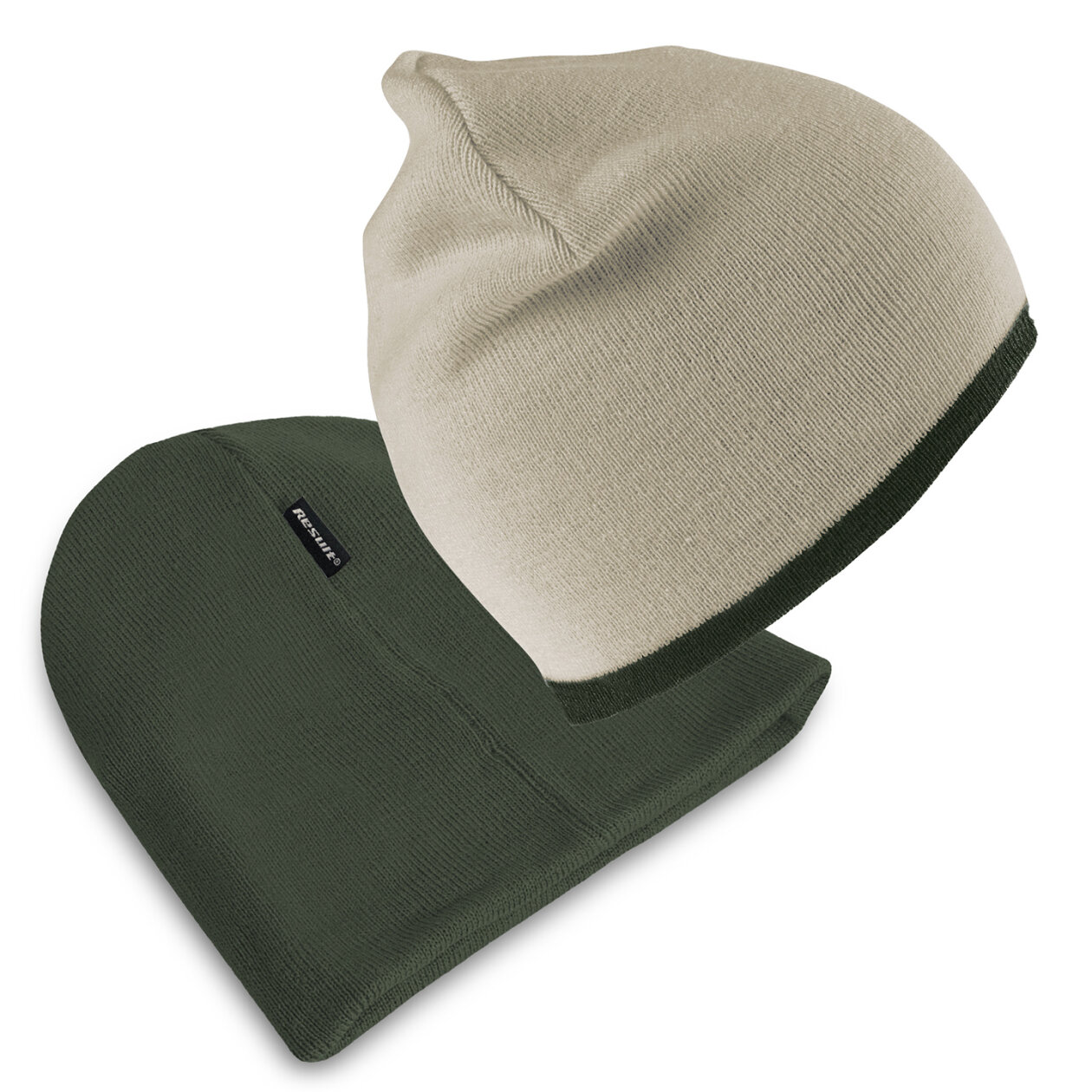 Soft Feel Cuffless Reversible Beanie