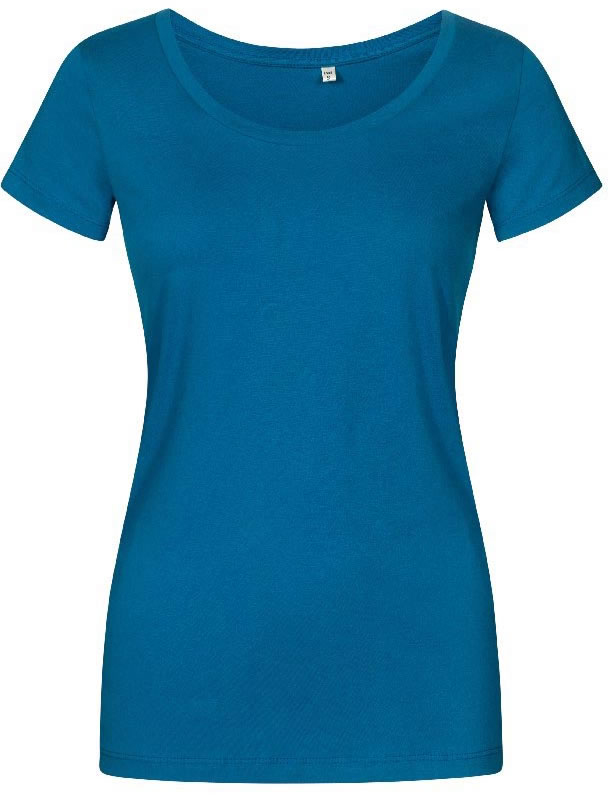 Schmal geschnittenes leichtes Damen-T-Shirt mit Scoop-Ausschnitt
