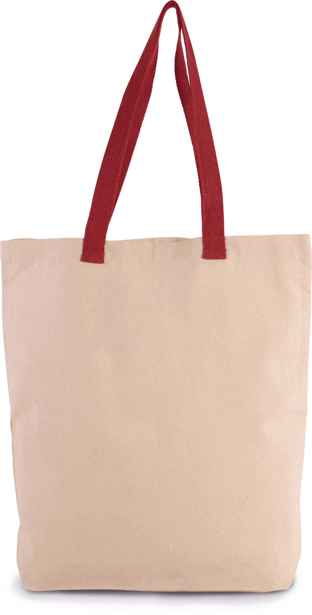 Shoppingtasche mit Seitenfalte und kontrastfarbenem Griff