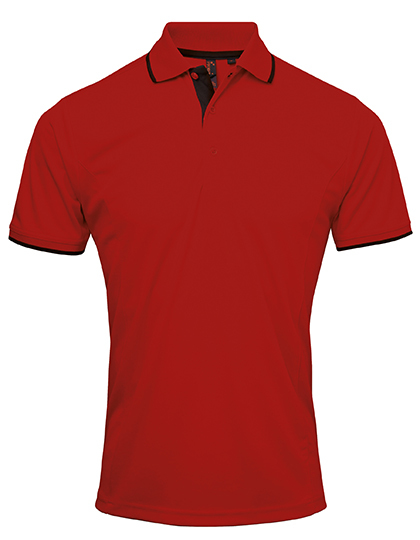 Feuchtigkeitsregulierendes "Coolchecker" Herren Kontrast-Poloshirt