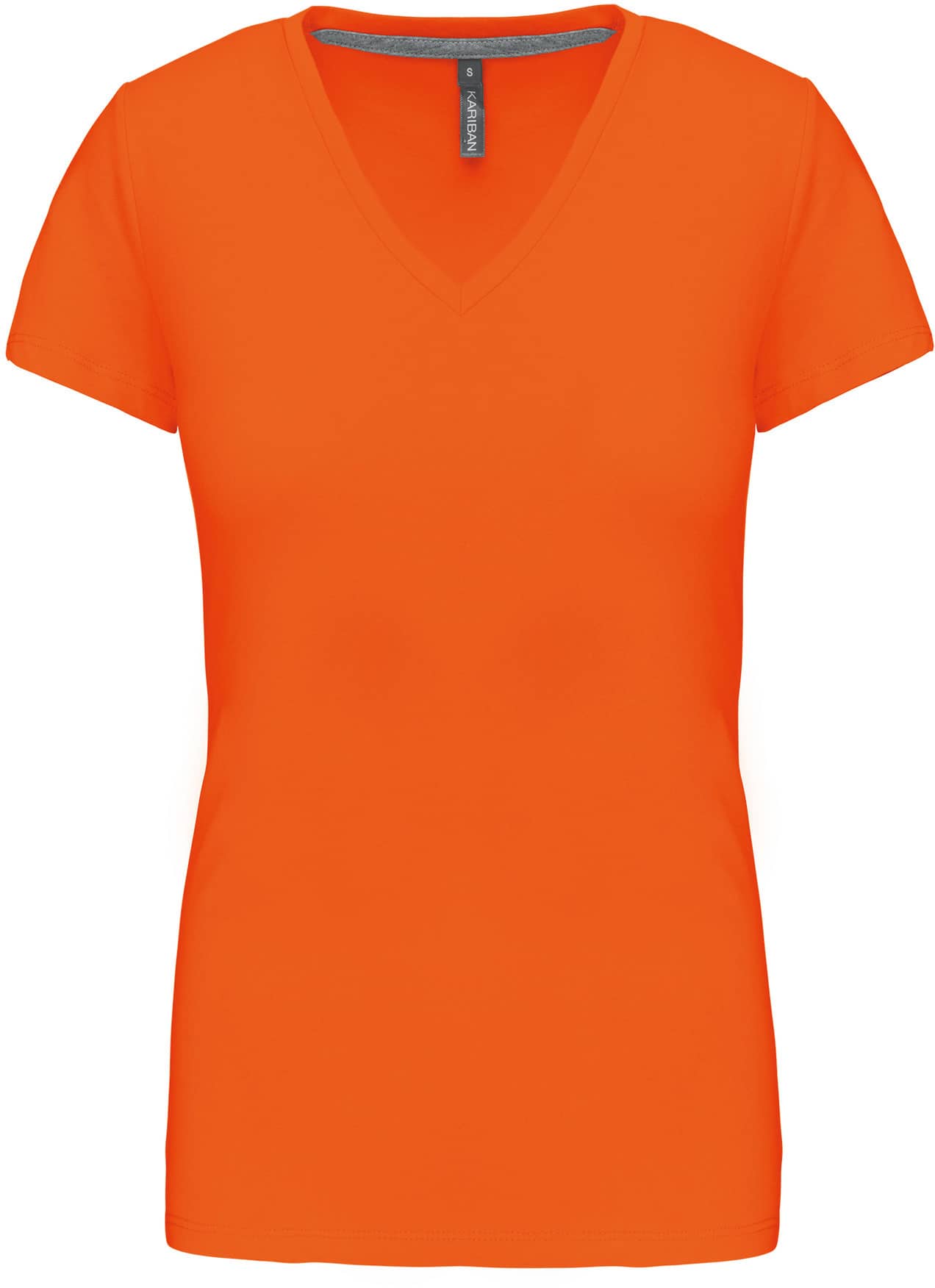 Ladies` Short-sleeved V-Neck T-Shirt