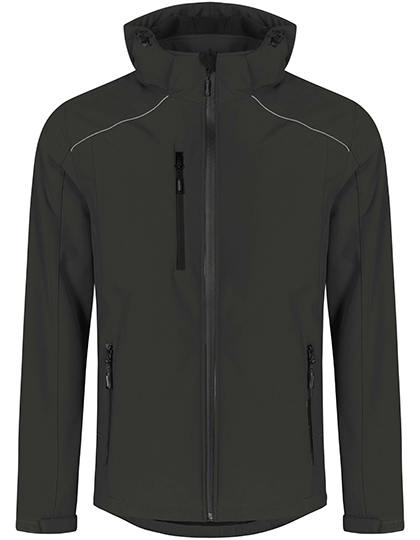 Hochwertige Herren Softshelljacke 8.000 mm mit reflektierende Paspeln