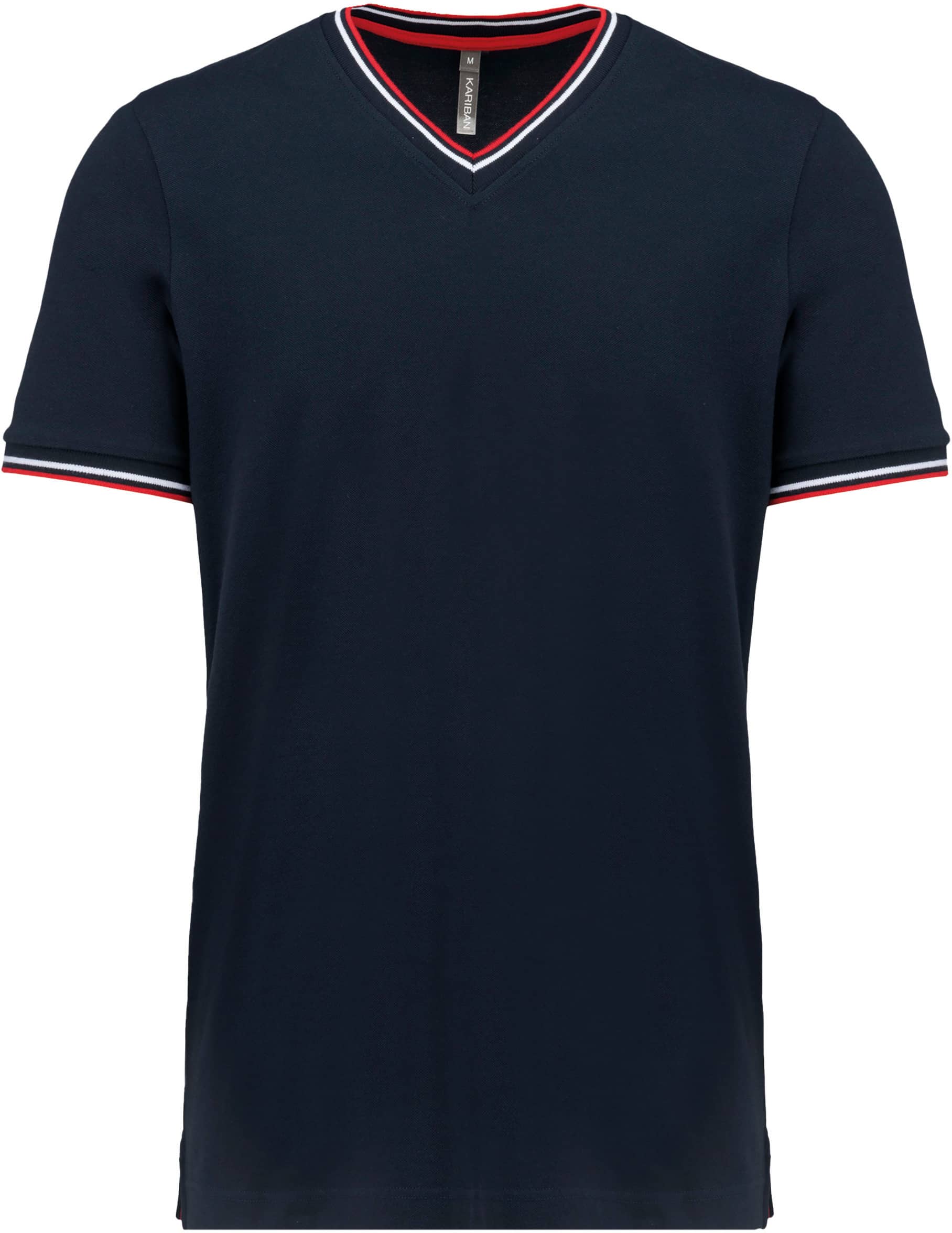 T-Shirt aus Piqué-Trikot mit V-Ausschnitt für Herren
