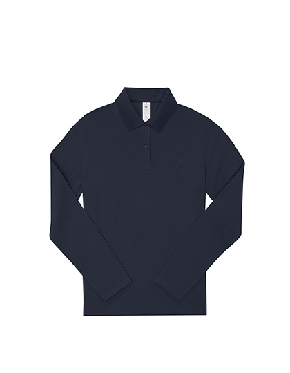 Schweres Damen Langarm-Poloshirt aus nachhaltigerer Baumwolle